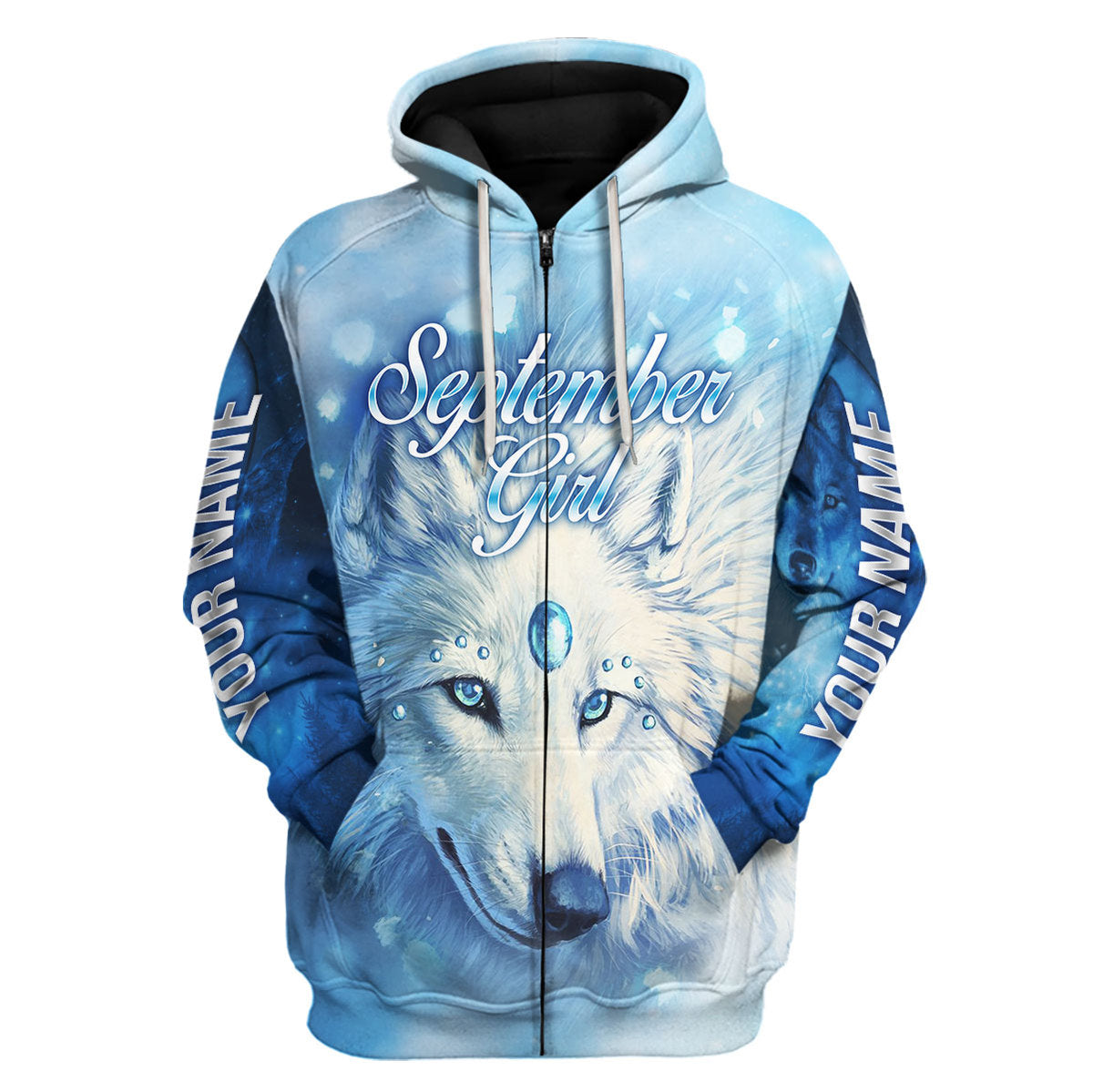 CustomsPig Personalized Zip Hoodie September Girl All Over Printed
