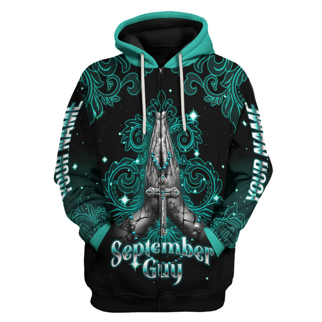 CustomsPig Personalized Zip Hoodie September Guy All Over Printed