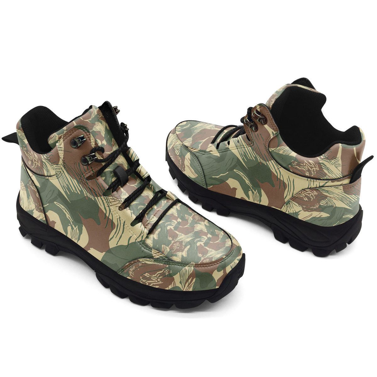 Rhodesian Brushstroke Rhodesian Security Forces 1965 Camo Pattern Hiking Shoes