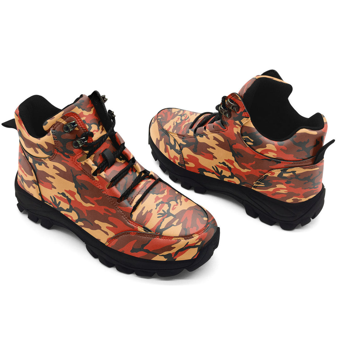 Flecktarn Red Brown German World War II Camouflage Patterns Hiking Shoes