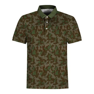 German World War II Nazi Wermacht Luftwaffe waffen ss Camo Polo Shirt