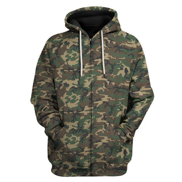 Army of the Republic of Vietnam Special Force South Tiger Stripe Camo Zip Hoodie