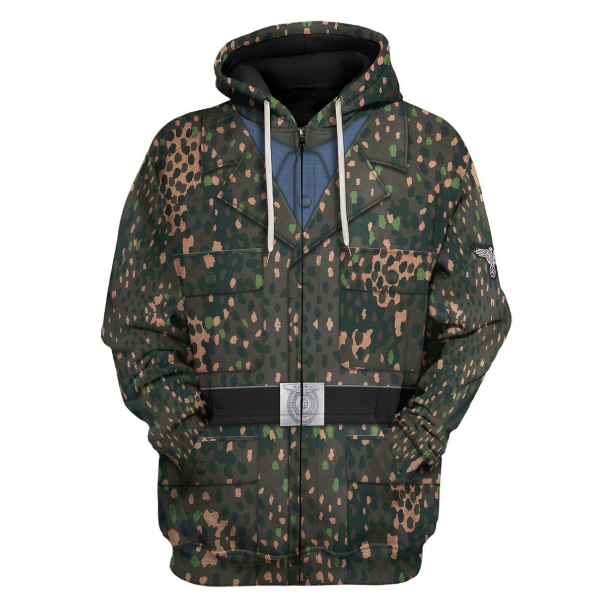 Customspig Waffen SS Herringbone Twill (HBT) M44 Pea Dot Pattern (Erbsenmuster) Costume Hoodie Sweatshirt T-Shirt Tracksuit