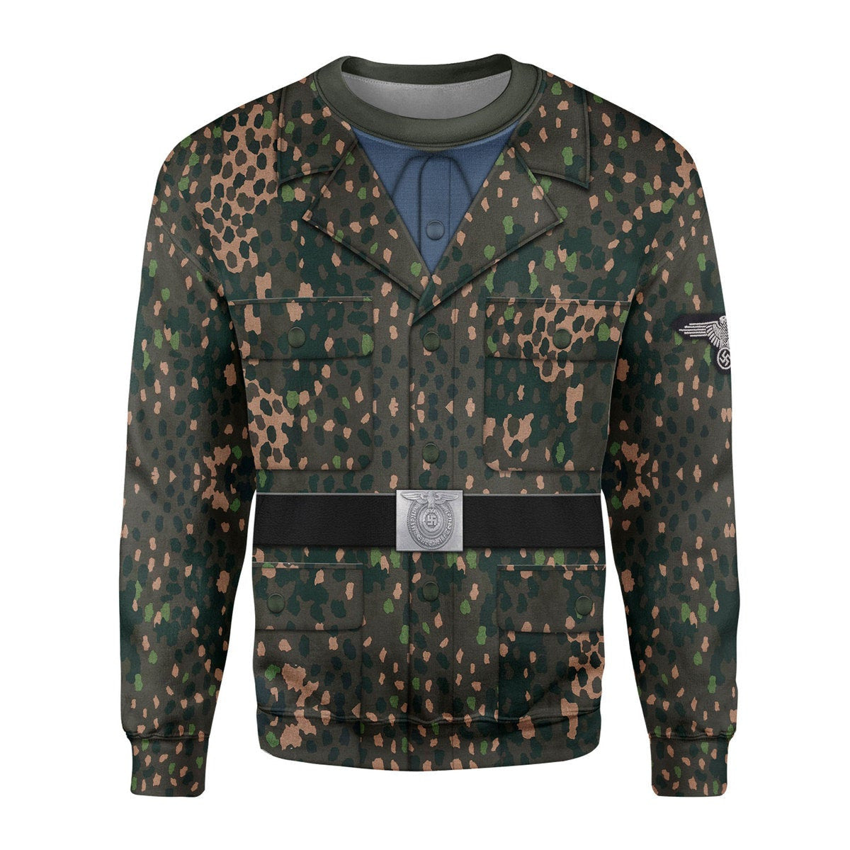 Customspig Waffen SS Herringbone Twill (HBT) M44 Pea Dot Pattern (Erbsenmuster) Costume Hoodie Sweatshirt T-Shirt Tracksuit