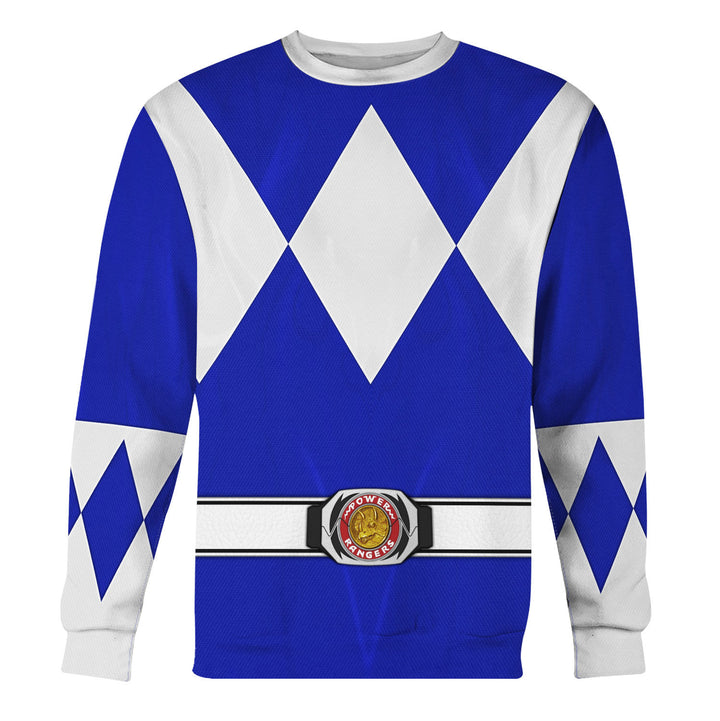 CustomsPig Blue Ranger Mighty Morphin Costumes Hoodie Sweatshirt T-shirt Tracksuit