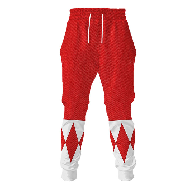 CustomsPig Red Ranger Mighty Morphin Costumes Hoodie Sweatshirt T-shirt Tracksuit