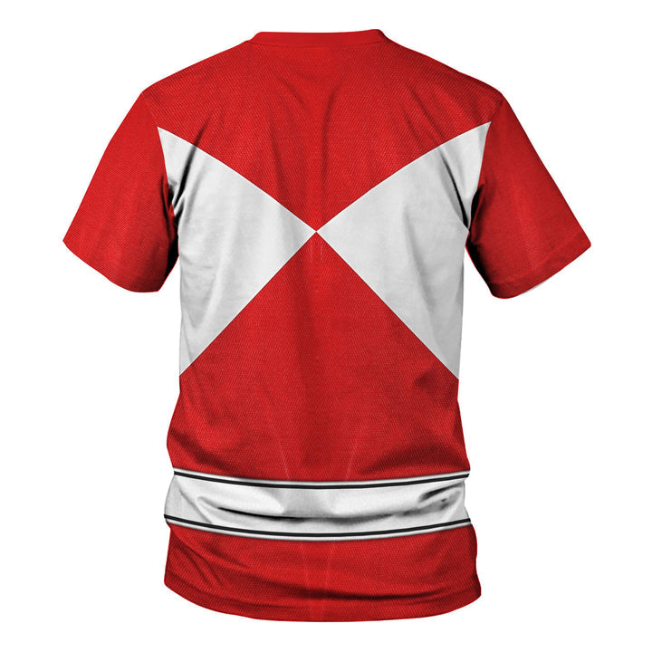 CustomsPig Red Ranger Mighty Morphin Costumes Hoodie Sweatshirt T-shirt Tracksuit