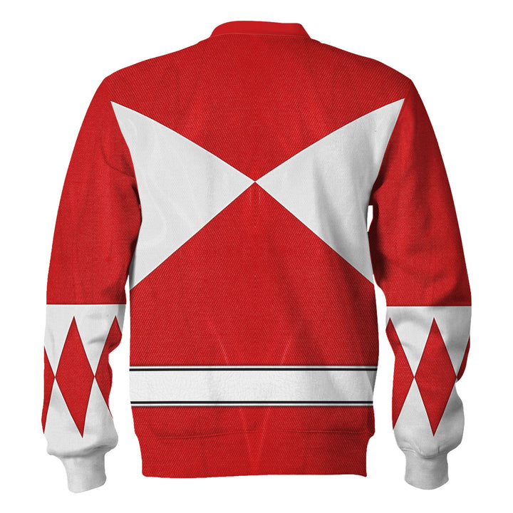 CustomsPig Red Ranger Mighty Morphin Costumes Hoodie Sweatshirt T-shirt Tracksuit