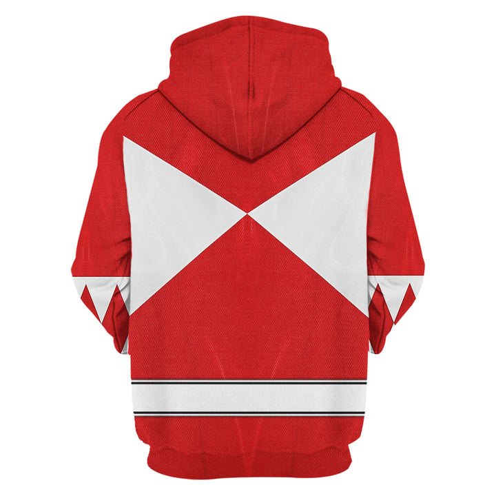CustomsPig Red Ranger Mighty Morphin Costumes Hoodie Sweatshirt T-shirt Tracksuit