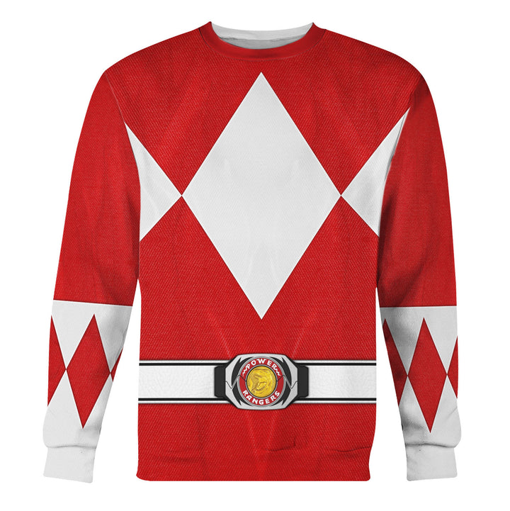 CustomsPig Red Ranger Mighty Morphin Costumes Hoodie Sweatshirt T-shirt Tracksuit