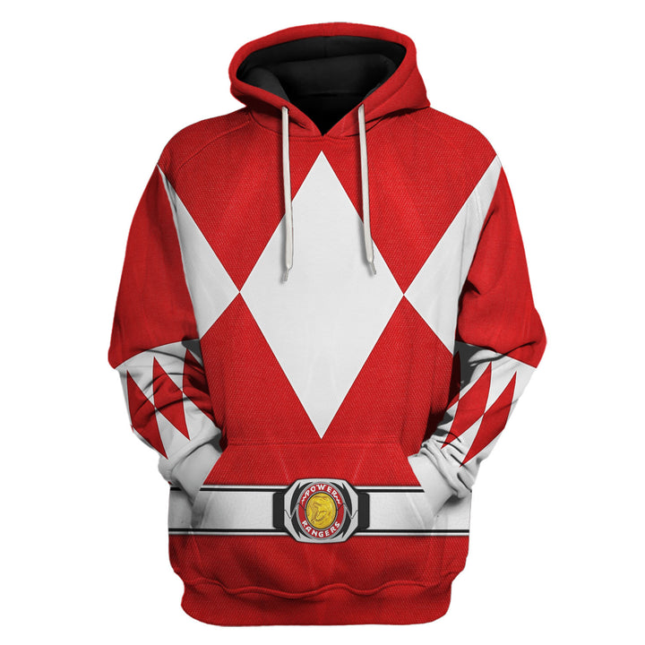 CustomsPig Red Ranger Mighty Morphin Costumes Hoodie Sweatshirt T-shirt Tracksuit