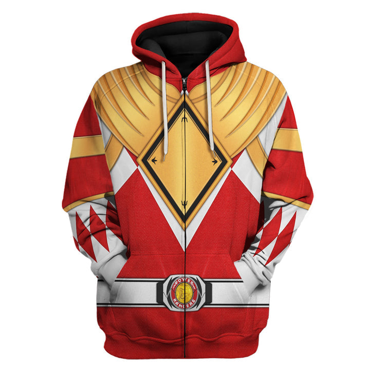 CustomsPig Red Ranger Dragon Shield Costumes Hoodie Sweatshirt T-shirt Tracksuit