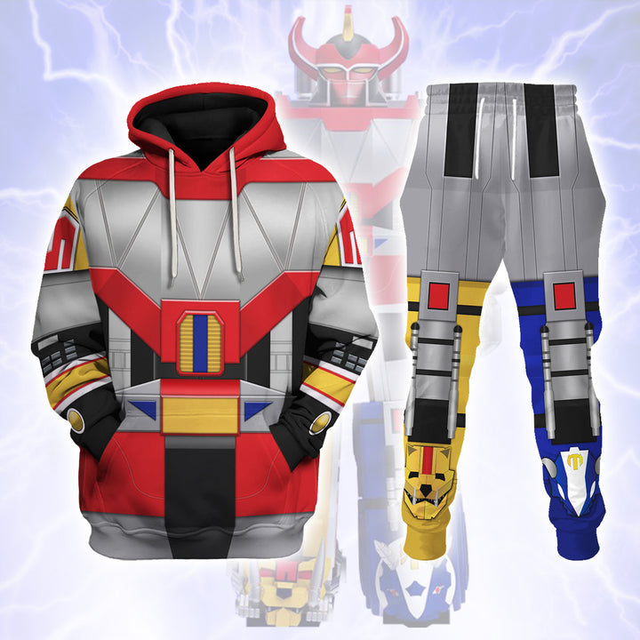 CustomsPig Dino Megazord Mighty Morphin Costumes Hoodie Sweatshirt T-shirt Tracksuit