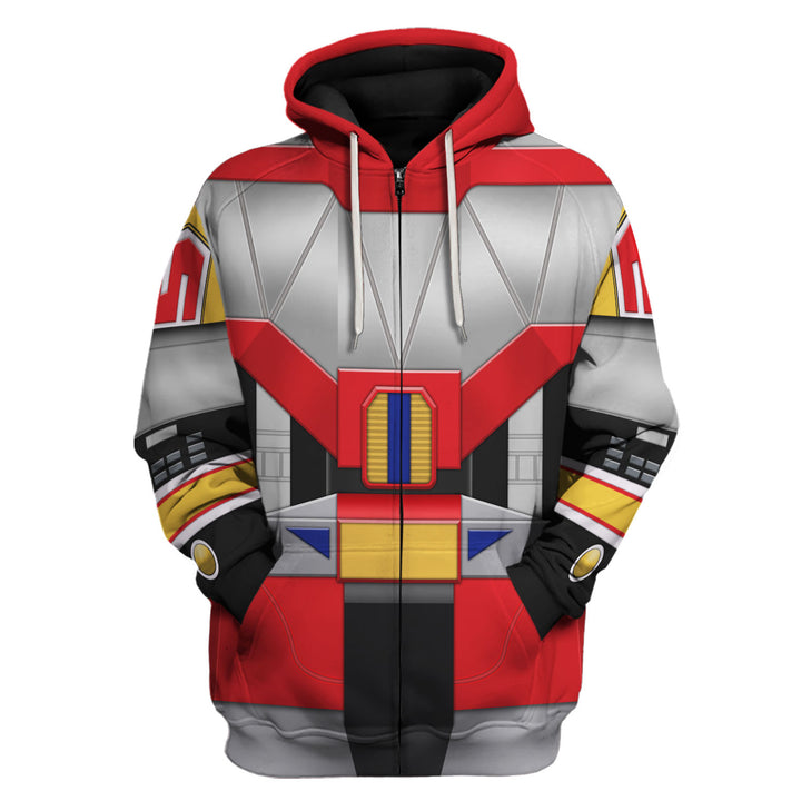 CustomsPig Dino Megazord Mighty Morphin Costumes Hoodie Sweatshirt T-shirt Tracksuit