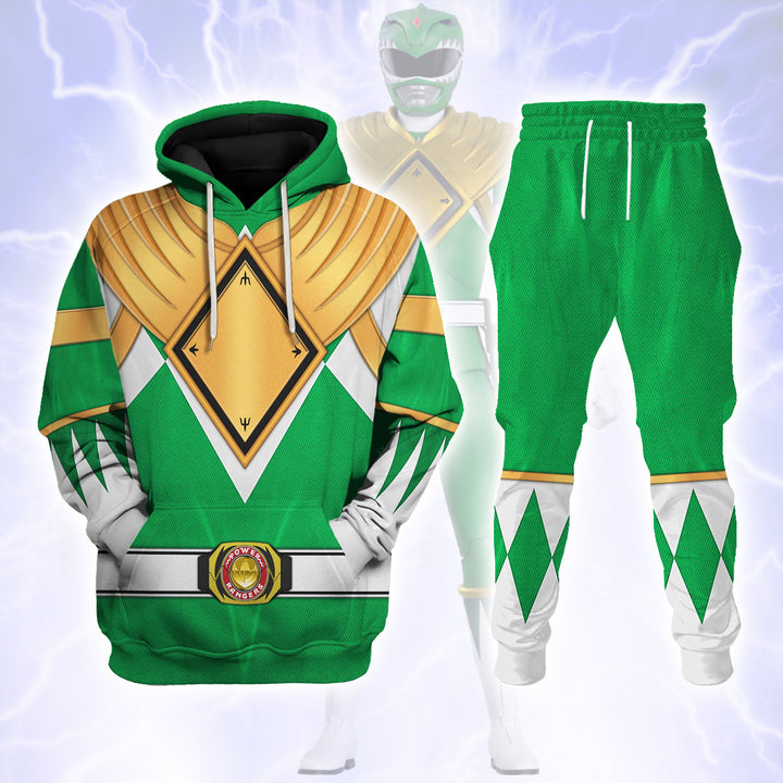CustomsPig Green Ranger Dragon Shield Costumes Hoodie Sweatshirt T-shirt Tracksuit