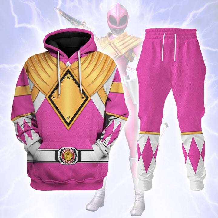 CustomsPig Pink Ranger Dragon Shield Costumes Hoodie Sweatshirt T-shirt Tracksuit