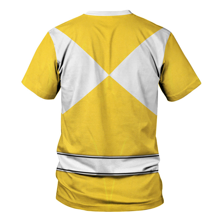 CustomsPig Yellow Ranger Mighty Morphin Costumes Hoodie Sweatshirt T-shirt Tracksuit