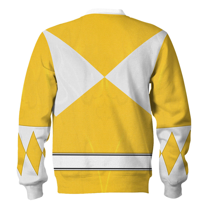 CustomsPig Yellow Ranger Mighty Morphin Costumes Hoodie Sweatshirt T-shirt Tracksuit