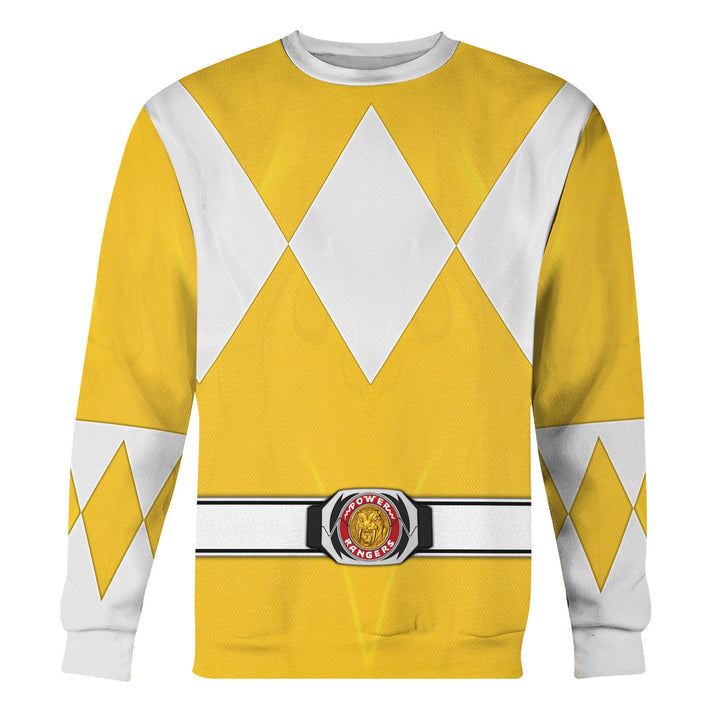 CustomsPig Yellow Ranger Mighty Morphin Costumes Hoodie Sweatshirt T-shirt Tracksuit