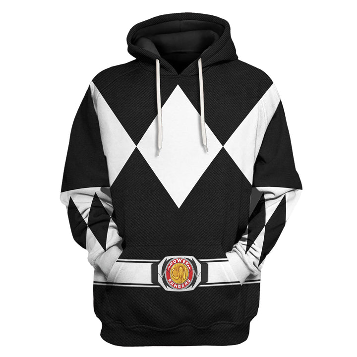 CustomsPig Black Ranger Mighty Morphin Costumes Hoodie Sweatshirt T-shirt Tracksuit