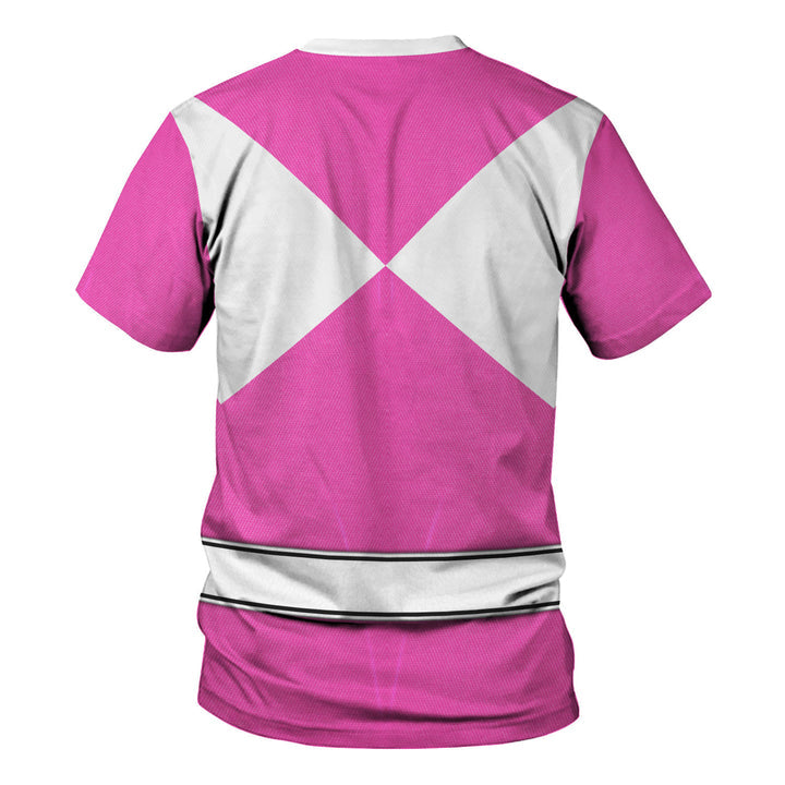 CustomsPig Pink Ranger Mighty Morphin Costumes Hoodie Sweatshirt T-shirt Tracksuit