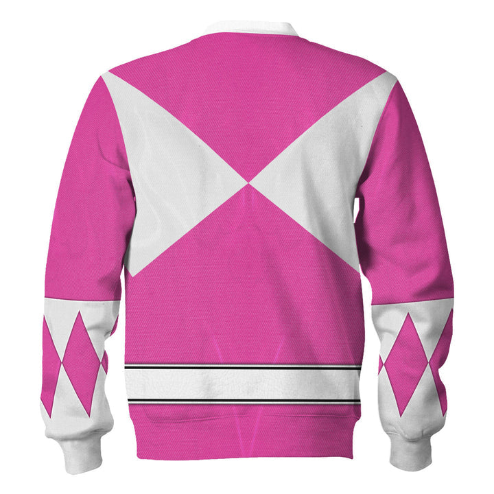 CustomsPig Pink Ranger Mighty Morphin Costumes Hoodie Sweatshirt T-shirt Tracksuit