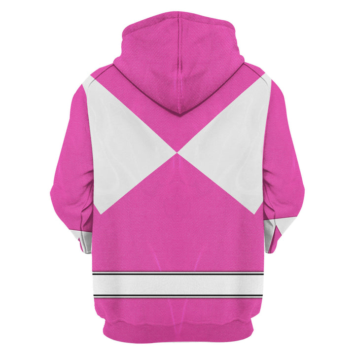 CustomsPig Pink Ranger Mighty Morphin Costumes Hoodie Sweatshirt T-shirt Tracksuit