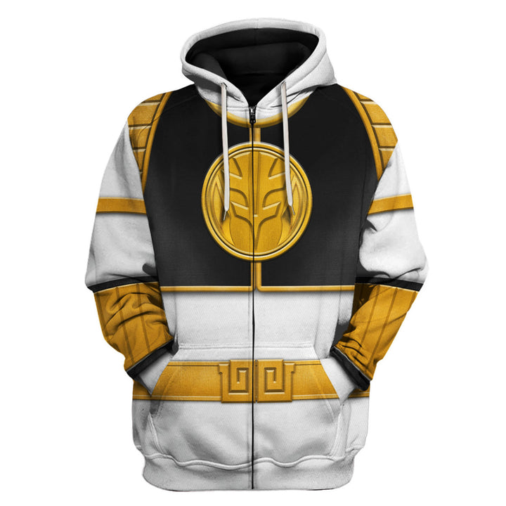 CustomsPig White Ranger Mighty Morphin Costumes Hoodie Sweatshirt T-shirt Tracksuit