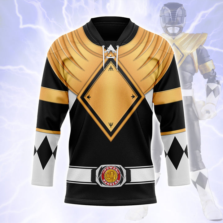 HumansBold Black Ranger Dragon Shield Hockey Jersey