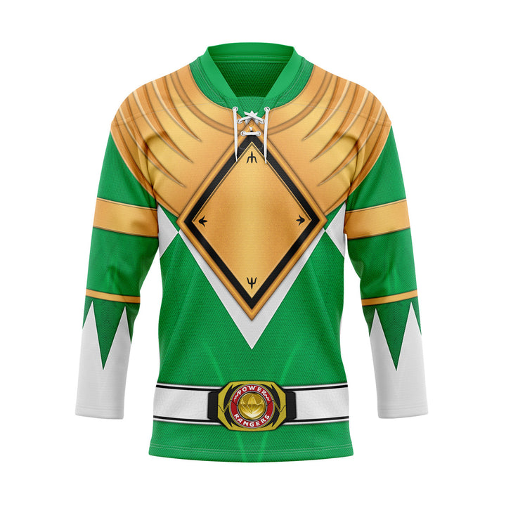 HumansBold Green Ranger Dragon Shield Hockey Jersey