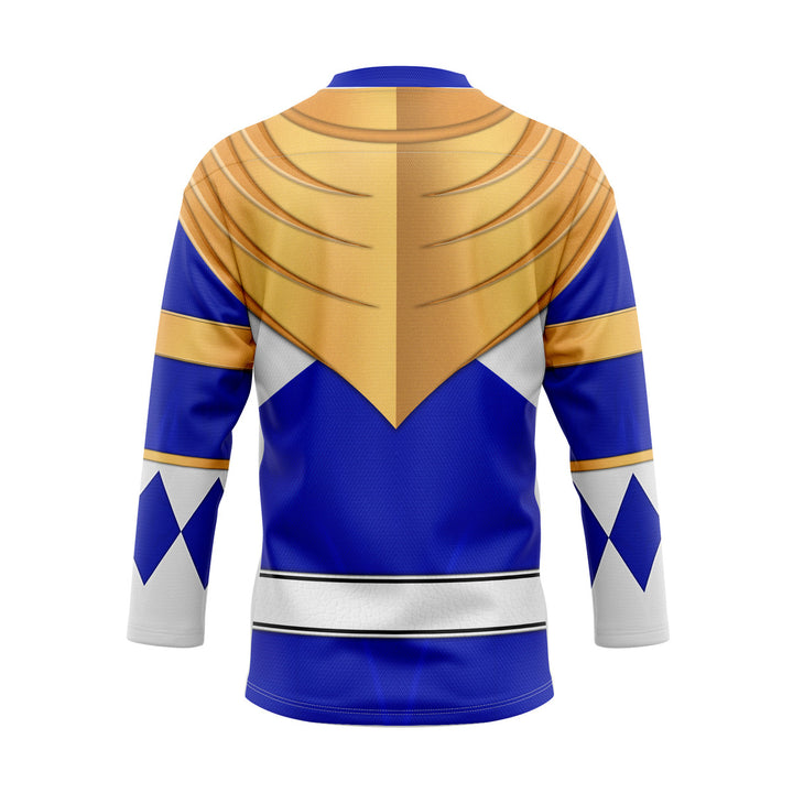 HumansBold Blue Ranger Dragon Shield Hockey Jersey