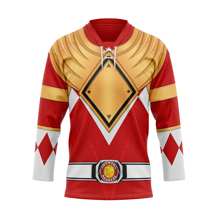 HumansBold Red Ranger Dragon Shield Hockey Jersey