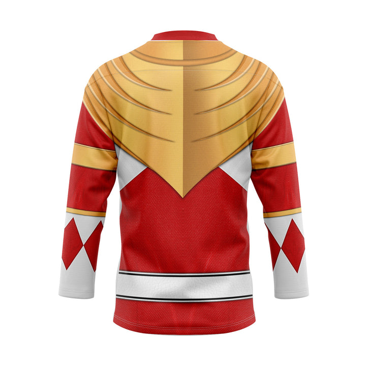 HumansBold Red Ranger Dragon Shield Hockey Jersey