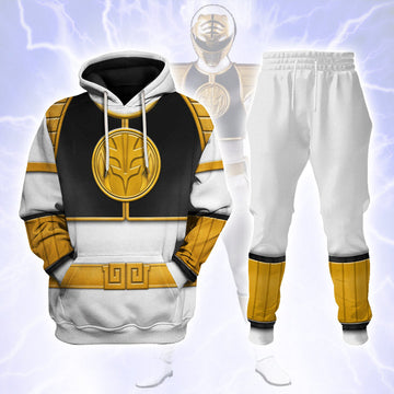 CustomsPig White Ranger Mighty Morphin Costumes Hoodie Sweatshirt T-shirt Tracksuit