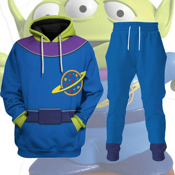 CustomsPig Little Green Aliens Toy Story Costumes Hoodie Sweatshirt T-Shirt Tracksuit