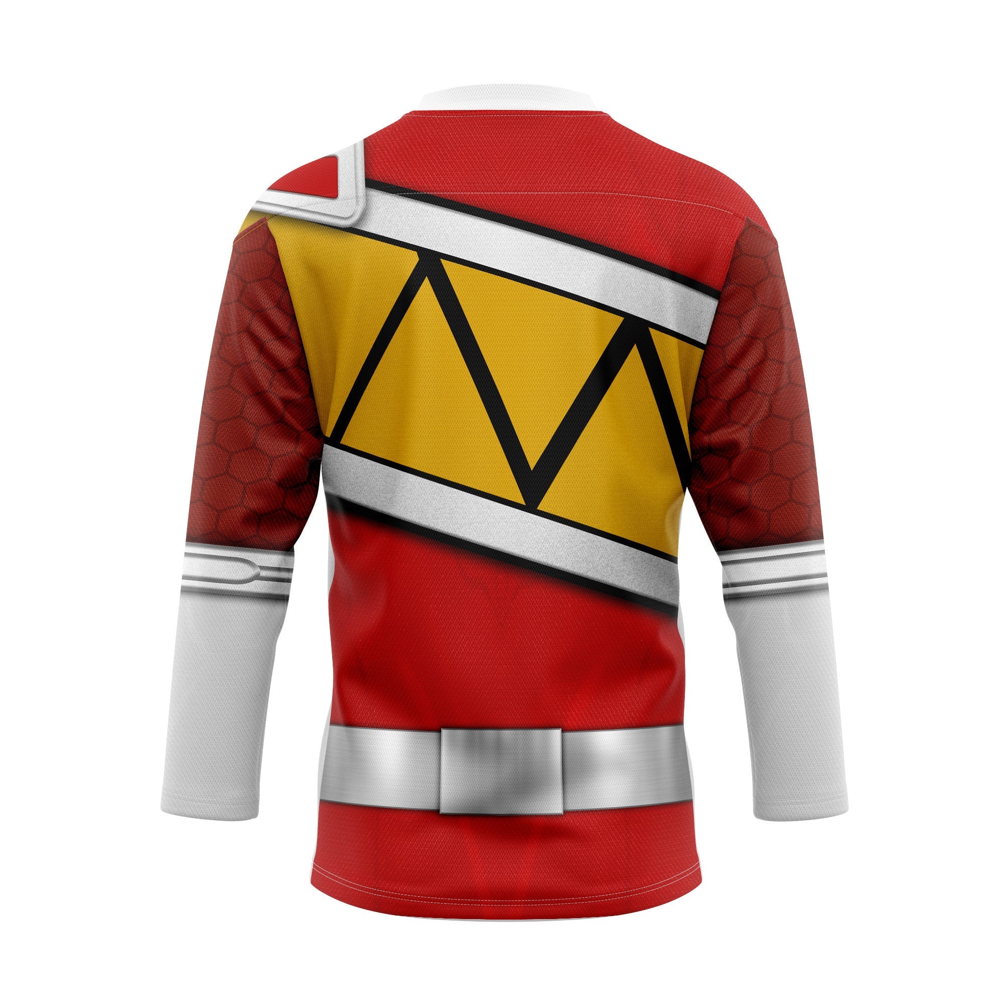 HumansBold Red Power Rangers Dino Charge Hockey Jersey