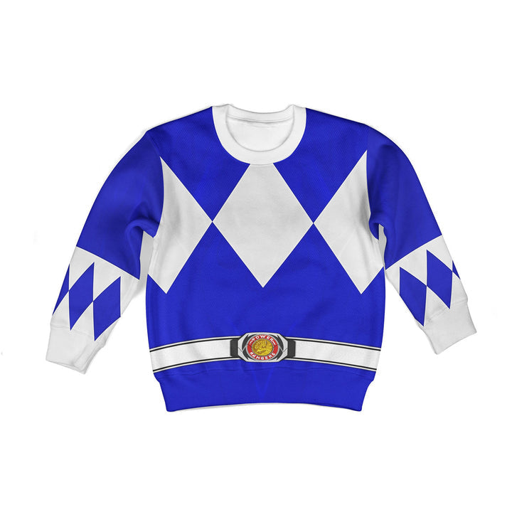 CustomsPig Blue Ranger Mighty Morphin Costumes Hoodie Sweatshirt T-shirt Kid Tops