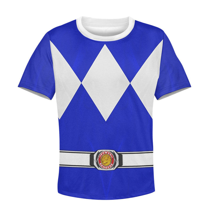 CustomsPig Blue Ranger Mighty Morphin Costumes Hoodie Sweatshirt T-shirt Kid Tops