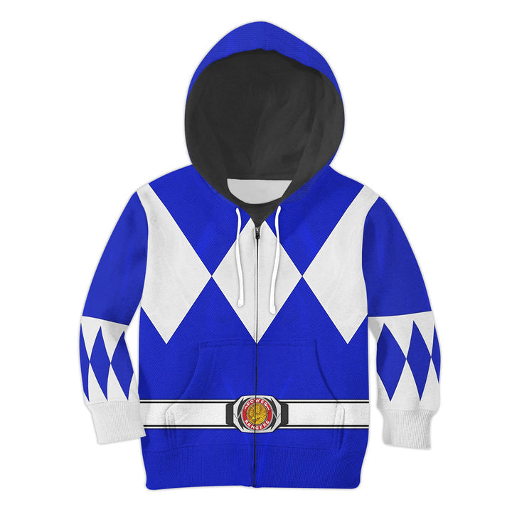 CustomsPig Blue Ranger Mighty Morphin Costumes Hoodie Sweatshirt T-shirt Kid Tops