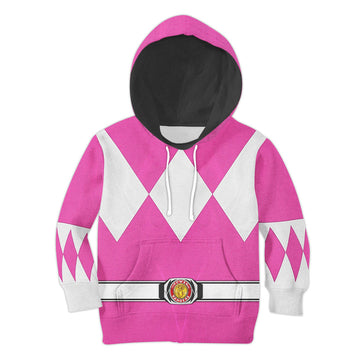 CustomsPig Pink Ranger Mighty Morphin Costumes Hoodie Sweatshirt T-shirt Kid Tops