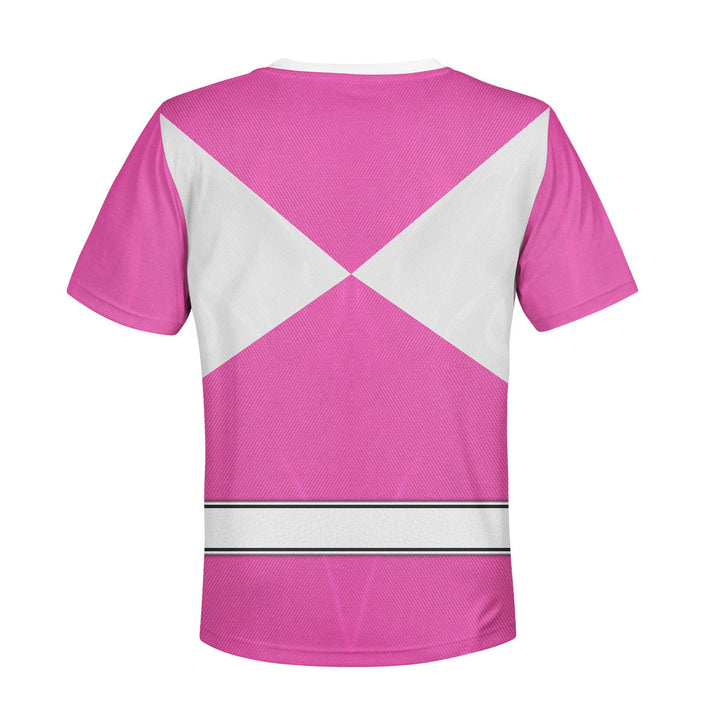 CustomsPig Pink Ranger Mighty Morphin Costumes Hoodie Sweatshirt T-shirt Kid Tops