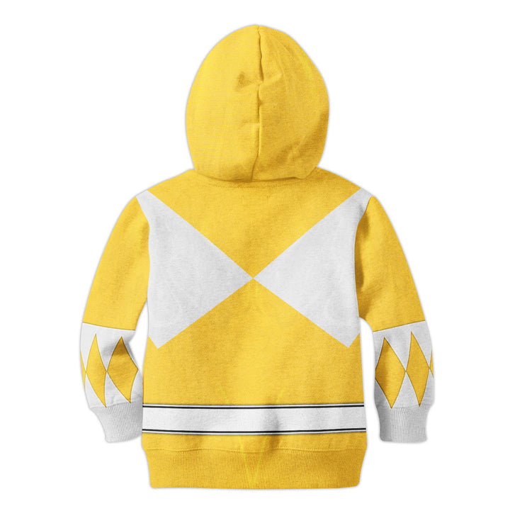 CustomsPig Yellow Ranger Mighty Morphin Costumes Hoodie Sweatshirt T-shirt Kid Tops