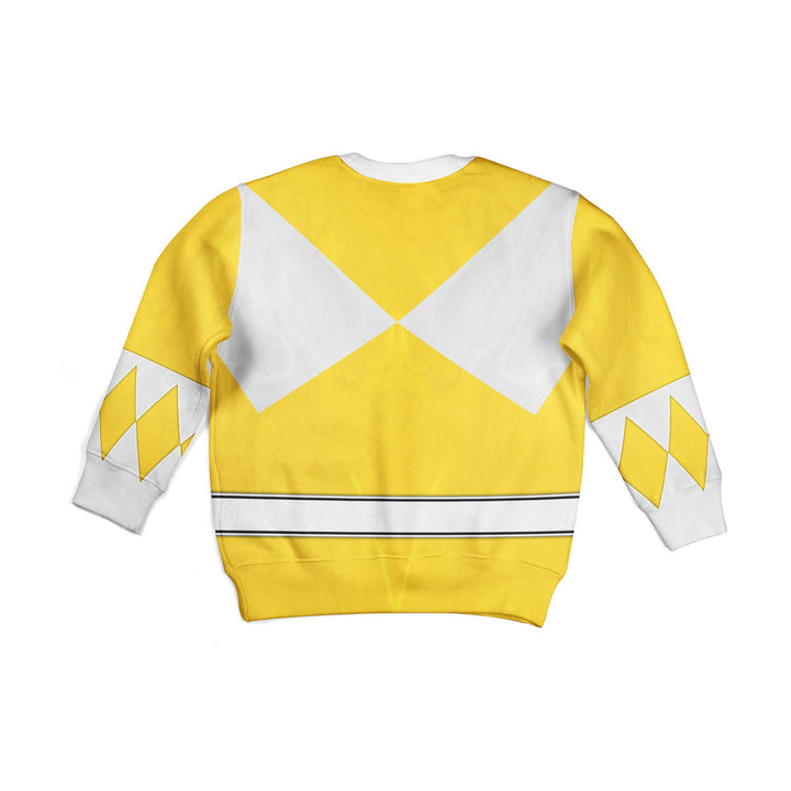CustomsPig Yellow Ranger Mighty Morphin Costumes Hoodie Sweatshirt T-shirt Kid Tops