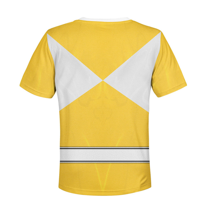 CustomsPig Yellow Ranger Mighty Morphin Costumes Hoodie Sweatshirt T-shirt Kid Tops