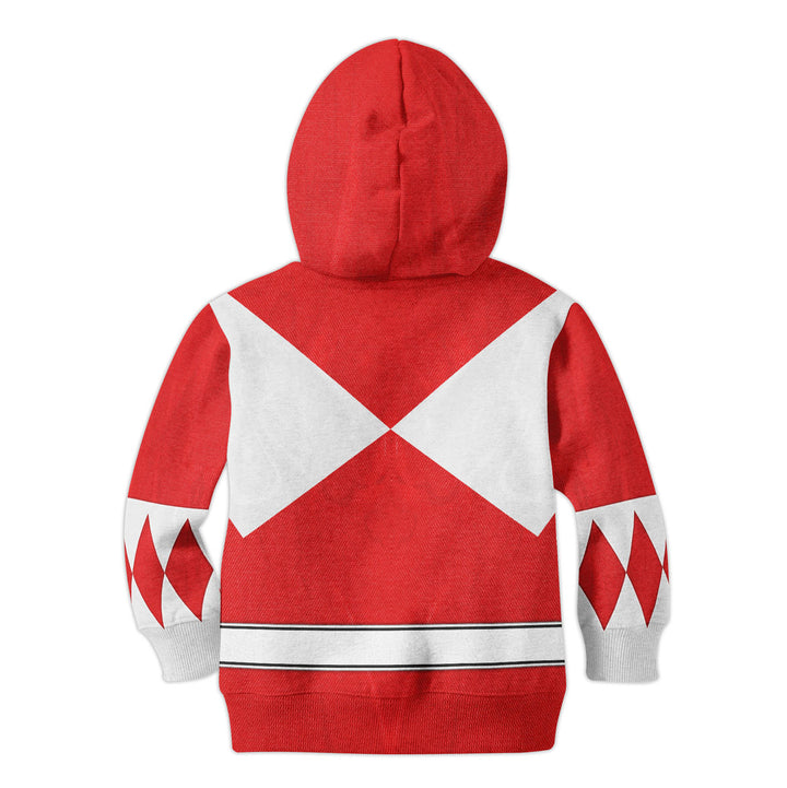 CustomsPig Red Ranger Mighty Morphin Costumes Hoodie Sweatshirt T-shirt Kid Tops