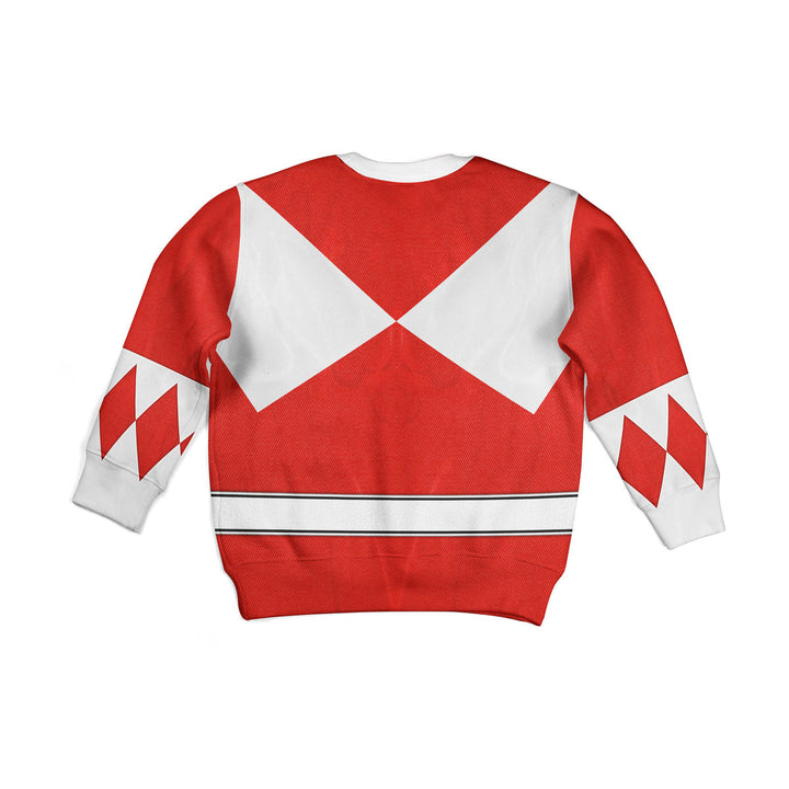 CustomsPig Red Ranger Mighty Morphin Costumes Hoodie Sweatshirt T-shirt Kid Tops