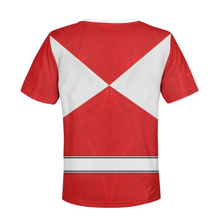 CustomsPig Red Ranger Mighty Morphin Costumes Hoodie Sweatshirt T-shirt Kid Tops