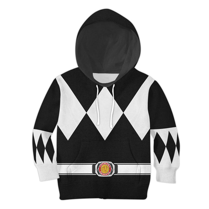 CustomsPig Black Ranger Mighty Morphin Costumes Hoodie Sweatshirt T-shirt Kid Tops