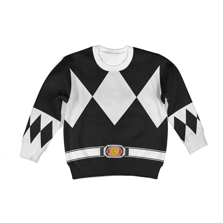 CustomsPig Black Ranger Mighty Morphin Costumes Hoodie Sweatshirt T-shirt Kid Tops
