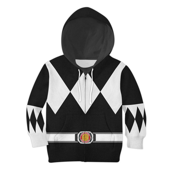 CustomsPig Black Ranger Mighty Morphin Costumes Hoodie Sweatshirt T-shirt Kid Tops
